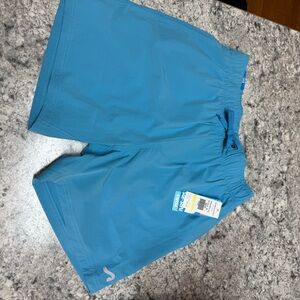 surf style Teal Blue Men's Swim Trunks
